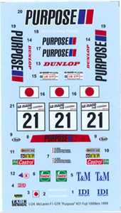 【TABUDESIGN】1/24 F1-GTR Purpose #21 Fuji 1000km デカール