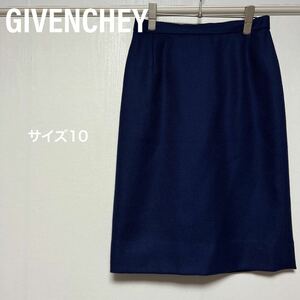 ジバンシー　Givenchey　タイトスカート 台形スカート　ミモレ丈　ネイビー