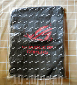 新品 未開封 ★ ASUS REPUBLIC OF GAMERS ロゴ 巾着 バッグ ROG ☆ エイスース ドローストリングバッグ ナイロンバッグ