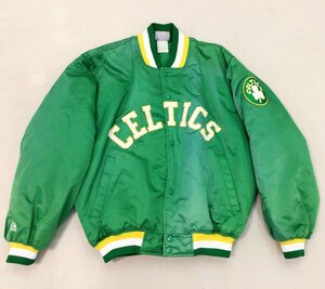 ■90s Majestic NBA BOSTON CELTICS 中綿スタジャン 袖ロゴ サイズ不明 セルティックス クローバー シャムロックロゴ /0.8kg■