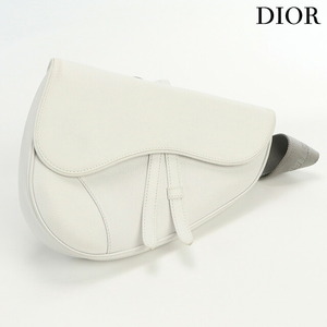 中古 クリスチャンディオール ボディバッグ ユニセックス ブランド Christian Dior サドルバッグ レザー ADPO093 ホワイト