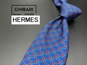 【超美品】HERMES　エルメス　チェック柄　ネクタイ　3本以上送料無料　ネイビー　0502130