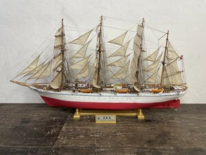 大迫力！ 完成品 日本丸 大型 木製 模型 全長140cm 1/80スケール 帆船