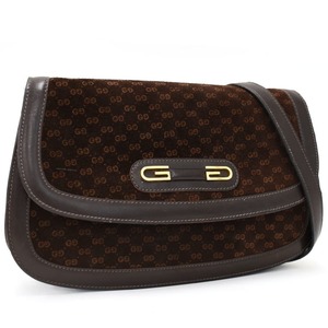 1点限定 グッチ オールドグッチ ショルダーバッグ 肩掛け GG柄 スエード レザー ブラウン ヴィンテージ GUCCI