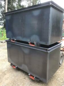 [日本製作] 鉄箱 バッカン ゴミ箱 産廃 産業廃棄物 廃棄箱 スチール スクラップ リサイクル コンテナ ボックス 、、