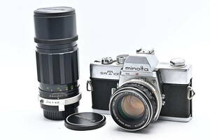 1A-819 MINOLTA ミノルタ SRT101 MC ROKKOR-PF 55mm f/1.7 + 200mm f/4.5 一眼レフフィルムカメラ マニュアルフォーカス