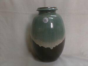 小石原焼　三笠窯柳瀬　鮮やか壷　27x15cm　陶器製飾り花瓶置物