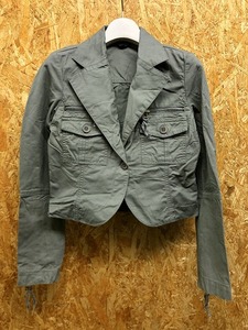 エゴイスト EGOIST テーラードジャケット シャツジャケット 1つボタン 無地 長袖 綿100% ミリタリーグリーン・カーキ レディース