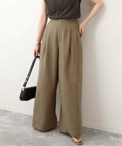 SLOBE IENA/スローブイエナ European Linen タックバギーパンツ カーキ ゆったりめ