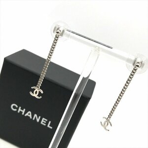 1円 美品 CHANEL シャネル ココマーク スイング シルバー ピアス アクセサリー a2728