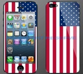 【H0047】★iPhone5/5S用★スキンシール USA アメリカ 国旗 デコシール