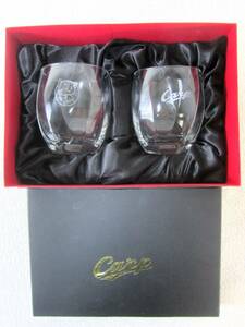 【美品】広島東洋カープ カープ プレミアムリーデルフリー グラス 2客セット ロゴマーク 2種類別 (5151)