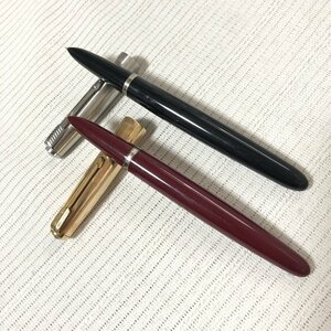 PARKER パーカー 21 万年筆 2本セット ビンテージ レトロ 赤軸 黒軸 コンバーター仕様 カートリッジ IW404DP01PRK_BND2//