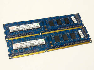 T3M42★【動作確認品】 hynix DDR3 1GB×2枚 PC3-10600U デスクトップ用 メモリ2枚セット 合計2GB【メール便対応】