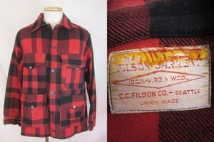 1950年代C.C.FILSON CCフィルソンバッファローチェックマッキノークルーザー　50年代ひし形タグ　マッキーノ　ウール