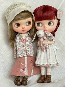 Blythe outfit ウサギさんと一緒お洋服セット