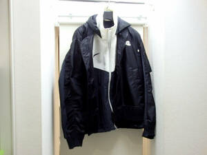 G42446☆NIKE×sacai ナイキ×サカイ CZ4697-010 レイヤード ウィンドランナージャケット ボンバージャケット サイズ L