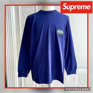 ◆新品未使用◆Supreme Vampire Boy L/S Pocket Tee Wasted Navy L シュプリーム 長袖 ポケット Tシャツ ロンティー ネイビー 紺 21SS