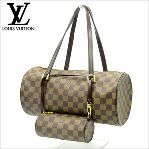 TS LOUIS VUITTON/ヴィトン ダミエエベヌ ハンドバッグ パピヨン30 N51303 ポーチ付き