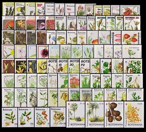 aαω28y1-6B36　ボツワナ1974-2006年　クリスマス切手・植物図案・94枚完セット