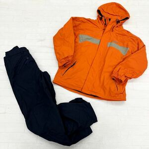 1326◎ KICKS キックス セットアップ スノーボード ウェア スキー ジャケット アウター パンツ オレンジ ネイビー メンズ