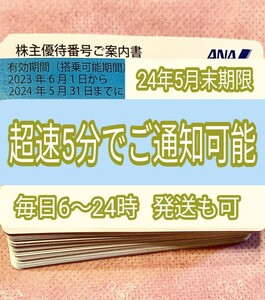 週末も超速5分 番号通知です 発送も可 GWもOK ANA 全日空 株主優待券 搭乗期限24年5月末 1枚 2枚 3枚 4枚 5〜9枚 国内便 割引a