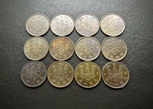 桐1銭青銅貨 送料無料 12枚まとめて（15306）年号は写真で　 古銭 骨董　アンティーク　日本 貨幣　菊の紋章 お宝