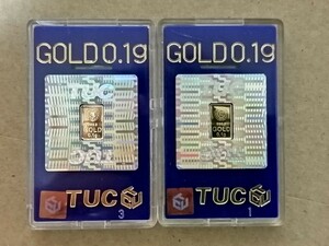 ★即決★激安★在庫僅か★2個セット 純金 インゴット 0.1g 徳力本店 GOLD ゴールド バー K24 金　No.108