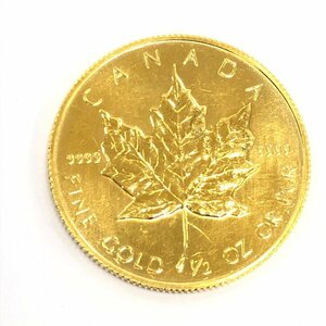 K24　金貨幣　カナダ　メイプルリーフ金貨　20ドル　重量15.5g【CBAK6017】