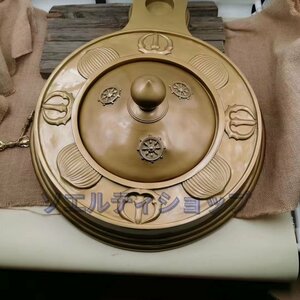 護摩釜 真鍮製　蓋付 炉 直径約41cm 密教法具 寺院用仏具