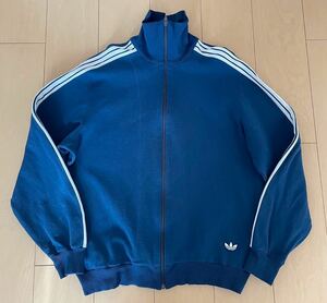 80s　西ドイツ製　W.GERMANY　adidas originals　アディダス　トラックジャケット　6号　メンズ　XLサイズ　ネイビー　正規　状態良好