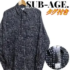 SUB-AGE. サベージ 総柄 文字柄 レーヨンシャツ M タグ付き