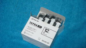 TEPRA PRO SS12K-5Pのばら売り SS12K 12ｍｍ（8ｍ）白 BLACK INK 送料無料