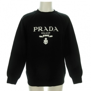 プラダ PRADA トレーナー 134631 1ZT7 F0967 - 綿 黒×白 メンズ 長袖/クルーネック トップス