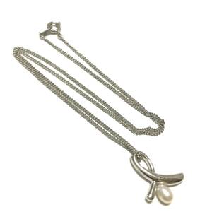 田崎真珠　タサキ　1Pネックレス　フレーム　ネックレストップ　美品　シルバー