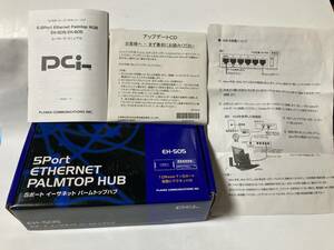 PCi-EH-505 5ポート イーサネット パームトップハブ新品・未開封 ユーザーズ・マニュアル付 ACアダプター付 10Ｂase-Ｔ×5ポート