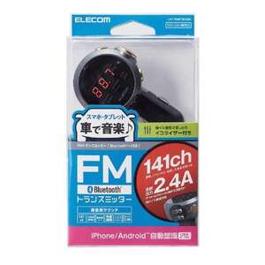 エレコム　FMトランスミッター　Bluetooth　USB2ポート付　重低音モード対応イコライザー付 141チャンネル　LAT-FMBTB05BK　新品