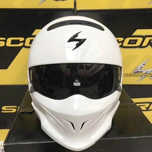 【セール】Scorpion スコーピオン Covert Helmet フルフェイス ヘルメット チンガード着脱・3WAY♪ホワイト
