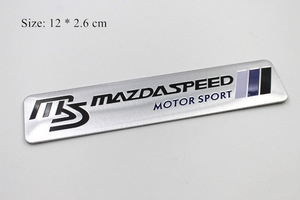 【送料込・在庫有】MAZDA SPEED(マツダスピード) エンブレムプレート 青 縦2.６cm×横12cm 金属製 MS