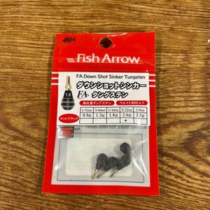 Fish Arrow フィッシュアロー FAダウンショットシンカー タングステン #3/32oz 2.6g 4pcs マットブラック 新品 4