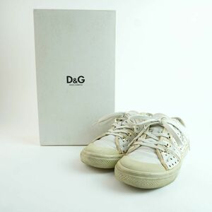 Dolce&Gabbana ドルチェ＆ガッバーナ D&G 35 22.5~23.0 スニーカー ローカット レザー 白 ホワイト 箱付き/MC2