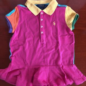 【ラルフローレン/RALPH LAUREN】ポロシャツ　マルチカラー　5T　115㎝　中古　ピンク