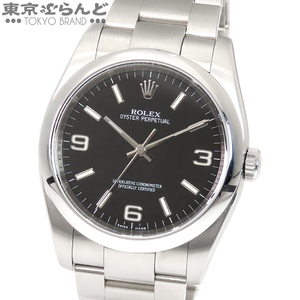 101709558 ロレックス オイスターパーペチュアル 116000 M番 ブラック SS 日本限定 オイスターブレス 保証書付 腕時計 自動巻 OH済 仕上済