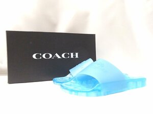 【未使用？】コーチ COACH シャワーサンダル クリア スライド ブルー 23.0cm シグネチャー