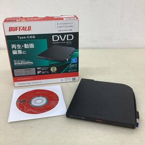 ＊【通電OK】BUFFALO バッファロー 外付DVDドライブ DVSM-PTC8U3-BKB USB DVD Windows ブラック 現状品