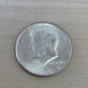 【TH0503②】 海外 古銭 アメリカ リバティコイン 50セント 1964年 1枚 ハーフダラー ケネディ キズあり 汚れあり コレクション