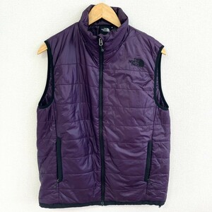 as18NL THE NORTH FACE ザノースフェイス サイズM 中綿ベスト パープル プリマロフト マイクロファイバー 防寒 アウトドア 保存ポーチ付き