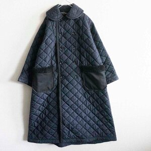 【極美品】tricot COMME des GARCONS 【2018AW/ 丸襟 キルティングコート】S トリコ コムデギャルソン ネイビー 2312049