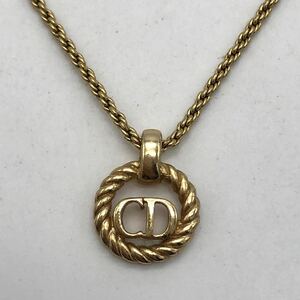 Christian Dior クリスチャン ディオール ネックレス ラウンド CDロゴ ゴールド アクセサリー P1218