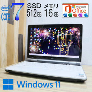 ★美品 YAMAHA♪最上級4コアi7！新品SSD512GB メモリ16GB★LL750F Core i7-2670QM Win11 MS Office2019 Home&Business ノートPC★P70720